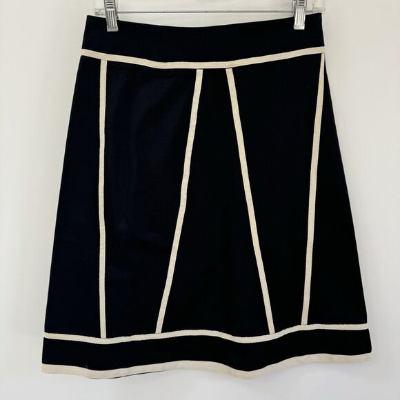 Autograph New York A line Skirt black with Cream Piping Size 0 - Picture 2 of 8